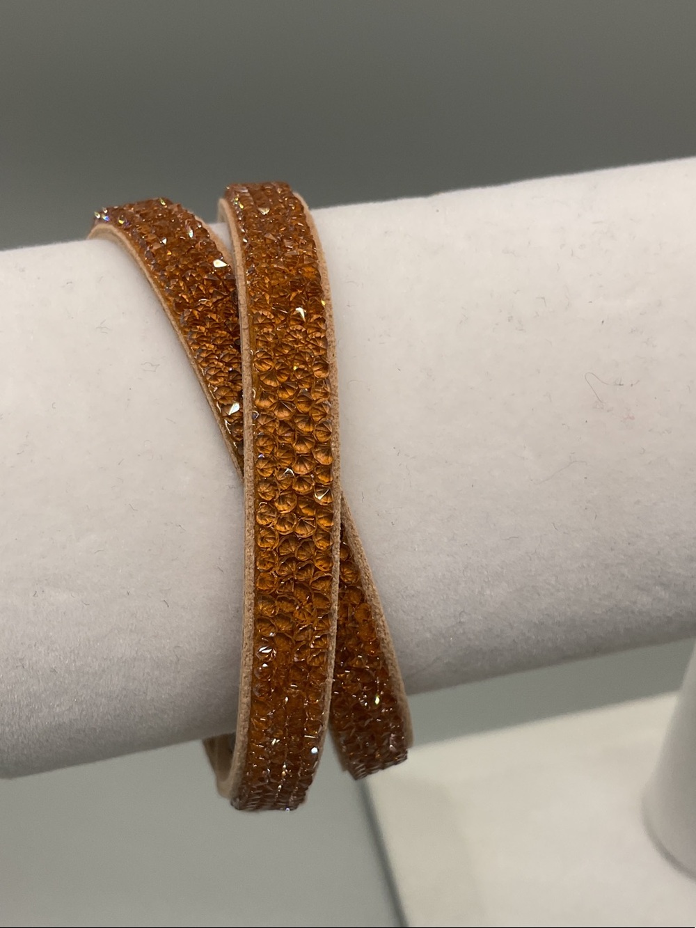 Origami Owl Amber Crystal Double Wrap Bracelet in Vintage Gold